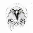 albanian eagle with a warrior in front tattoo design idea