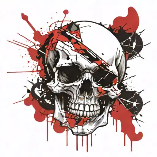 laughing skull with lyrics  tattoo design idea