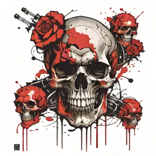 laughing skull tattoo design idea