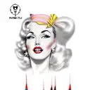 pin up girl army full body tattoo design idea