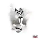 pin up girl army full body tattoo design idea