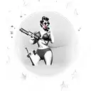 pin up girl army full body tattoo design idea
