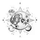 moon phases tattoo design idea