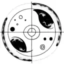 moon phases with line work and all four symbols for the elements  tattoo design idea