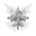 christian cross made by bible verse  tattoo design idea