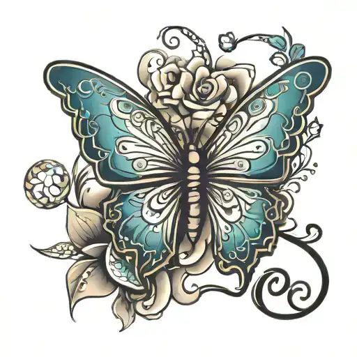 butterfly  with name tattoo tattoo design idea