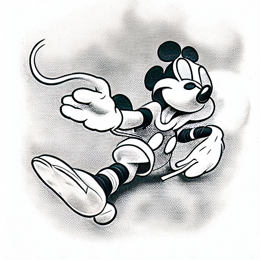micky mouse as a world war II soldier tattoo design idea
