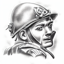 world war II soldier tattoo design idea