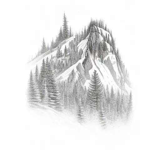 Appalachia mountain scene  tattoo design idea