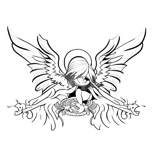 Fallen Angel tattoo design idea