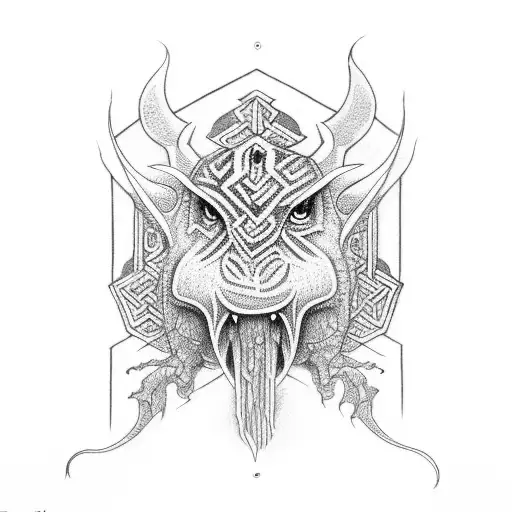 pictish creature tattoo design idea