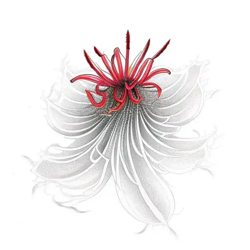 red spider lily tattoo design idea