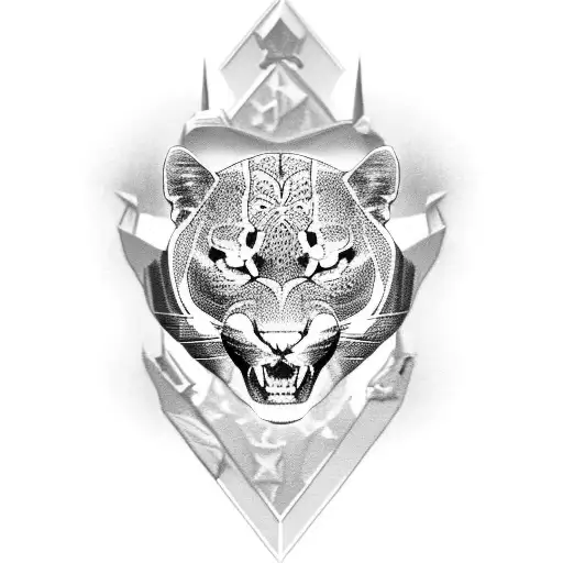American traditional panther  tattoo design idea