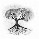 tree of life growing out of grave tattoo design idea