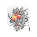 Peach tattoo design idea