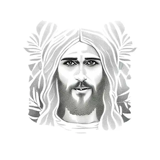 jesus dans jungle tattoo design idea
