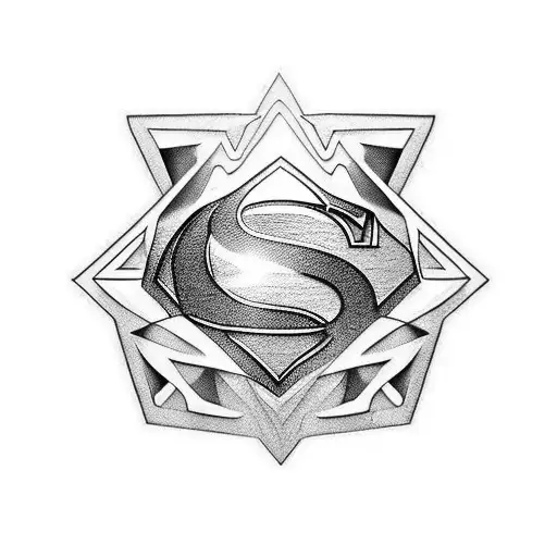 estrella de la vida con logo de Superman  tattoo design idea