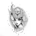 lady fortune tattoo design idea