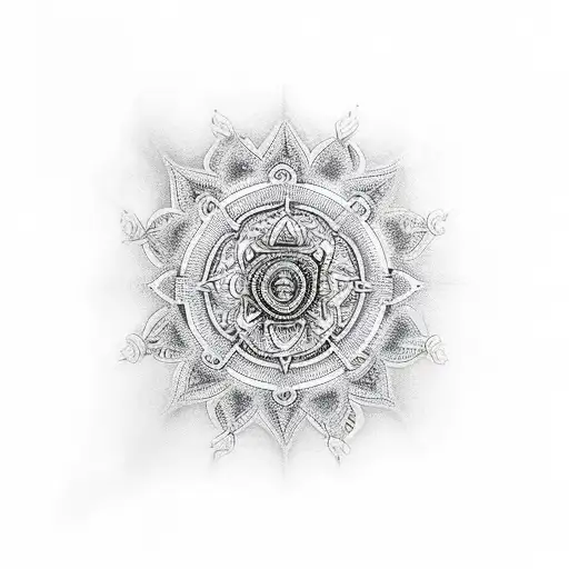 hinduism and science tattoo design idea