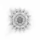 hinduism and science tattoo design idea