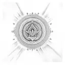 hinduism and science tattoo design idea