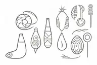 opele ifa orishas oxum and ogum and quimbanda ritual objects tattoo design idea