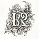 letters KPJJ tattoo design idea