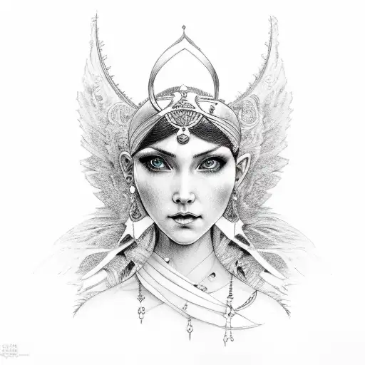  goddess free from breast cancer tattoo design idea