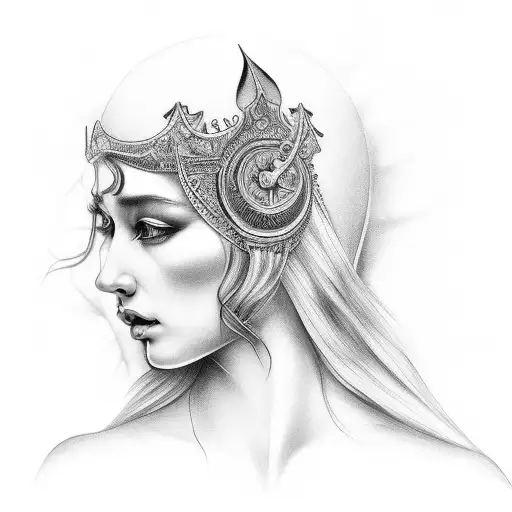  goddess free from breast cancer tattoo design idea