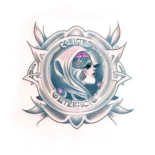  goddess free from breast cancer tattoo design idea