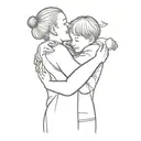 Mom and dad hugging their one year old son tattoo design idea