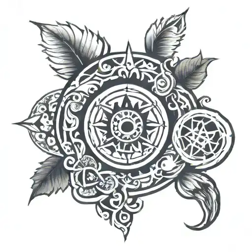 Heritage symbol hidden within its shadow tattoo design idea