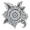 Heritage symbol hidden within its shadow tattoo design idea