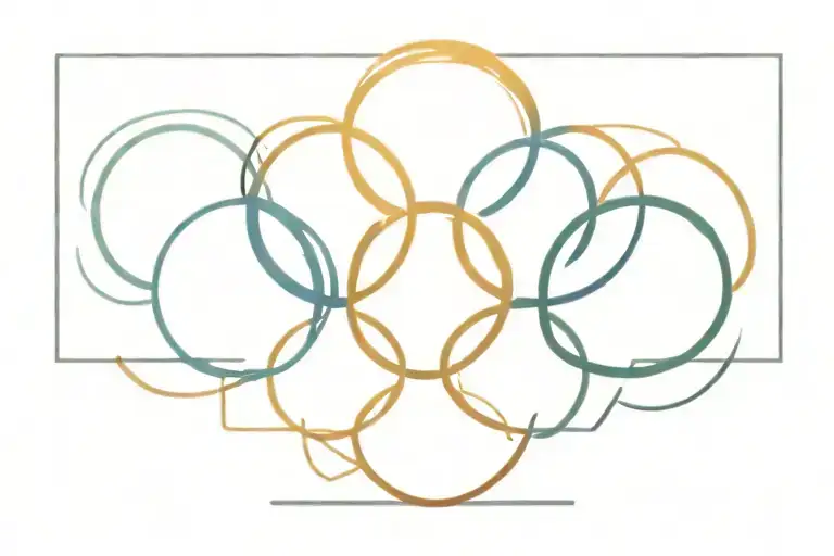 Olympic rings with christian cross tattoo design idea