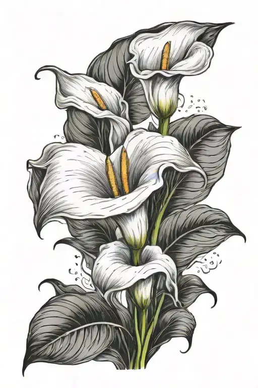 Calla Lily flower tattoo design idea