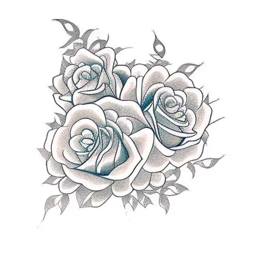 roses with long stems and butterflies  tattoo design idea