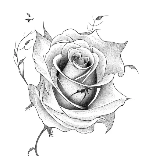 roses with long stems and butterflies  tattoo design idea