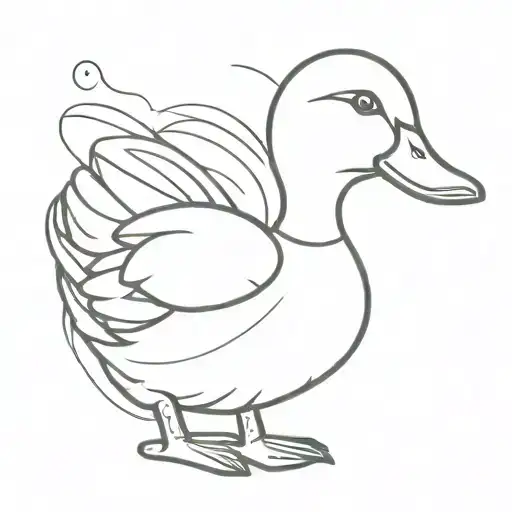 Duck doodle simple tattoo tattoo design idea