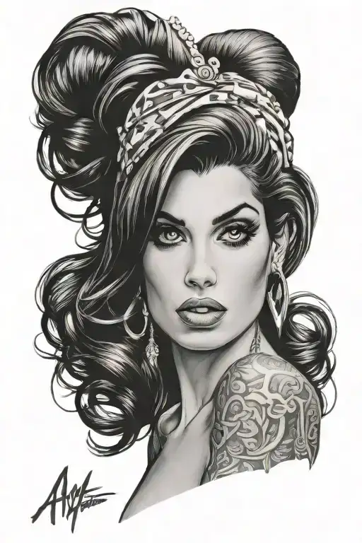 Amy Winehouse tattoo design idea