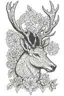 stag head tattoo design idea