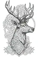 stag head tattoo design idea