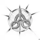 two peace hands touching tattoo design idea