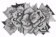 asymmetrical lines tattoo design idea