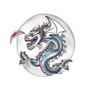 dragon spine tattoo with moon tattoo design idea