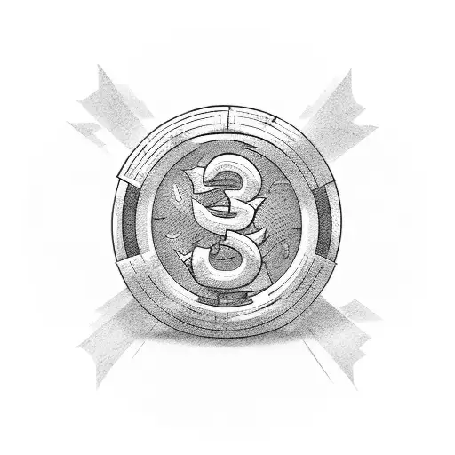 Dragonball character fused with a dollar sign symbolizing the hustle for success tattoo design idea