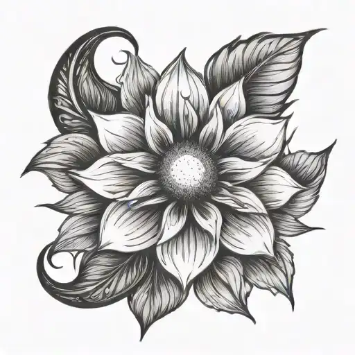 eclipse blooming like a flower tattoo design idea
