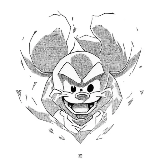 goku and mickey mouse tattoo design idea