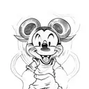 goku and mickey mouse tattoo design idea