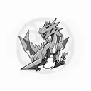 Charizard pixel tattoo design idea