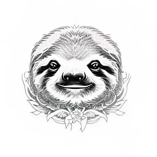 sloth and formula 1 racing  tattoo design idea